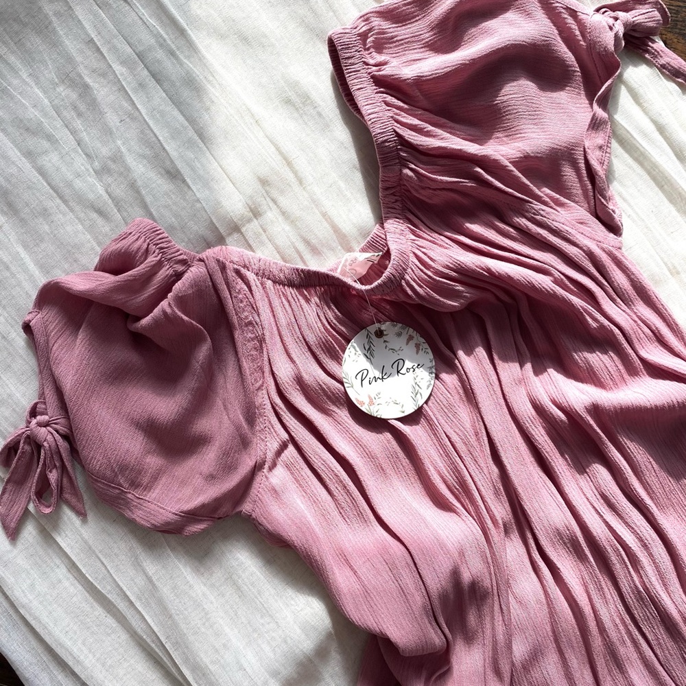 Pink Rose dress | pink mini dress | Pink rose casual dress | summer mini dress